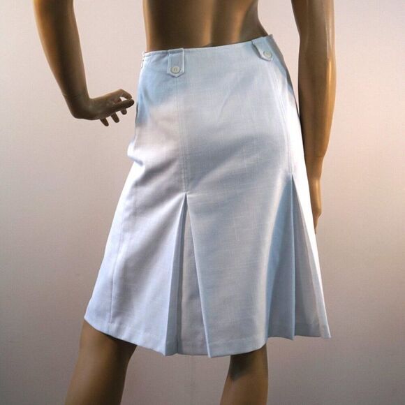 VIA CONDOTTI Vintage Career Skirt Womens Size 4 Classy White Knee Length Pleated - Picture 2 of 10